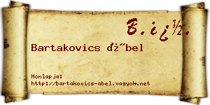 Bartakovics Ábel névjegykártya