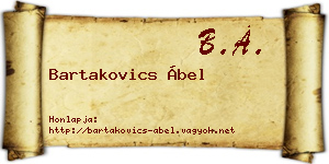 Bartakovics Ábel névjegykártya