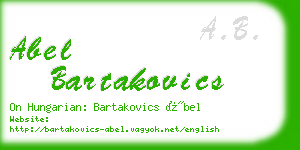 abel bartakovics business card